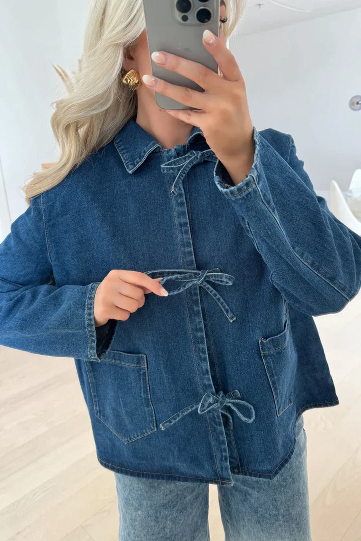 Florencia Tie Dark Blue Denim Jacket