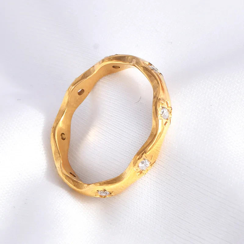 Ripple Zircon Ring