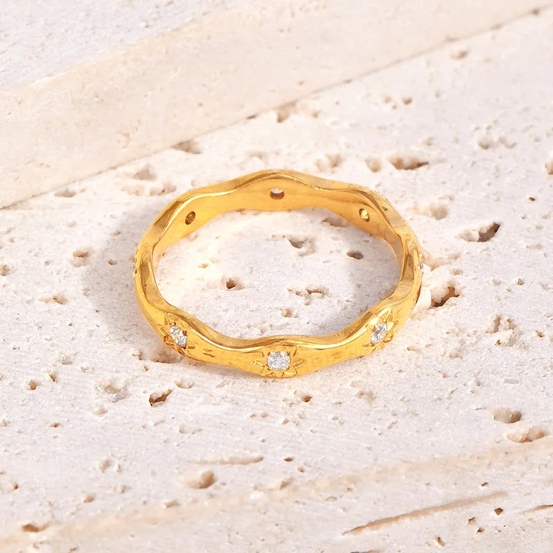 Ripple Zircon Ring