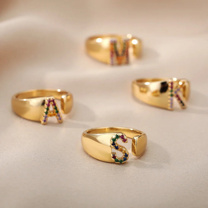 Yes - Gold Stainless Steel Initial Ring