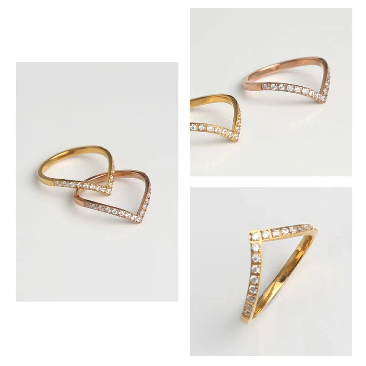 V-Twist Zircon Ring
