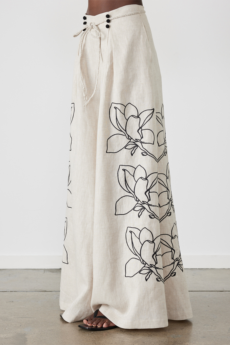 Bangs Balloon Sleeve Floral Pants Set