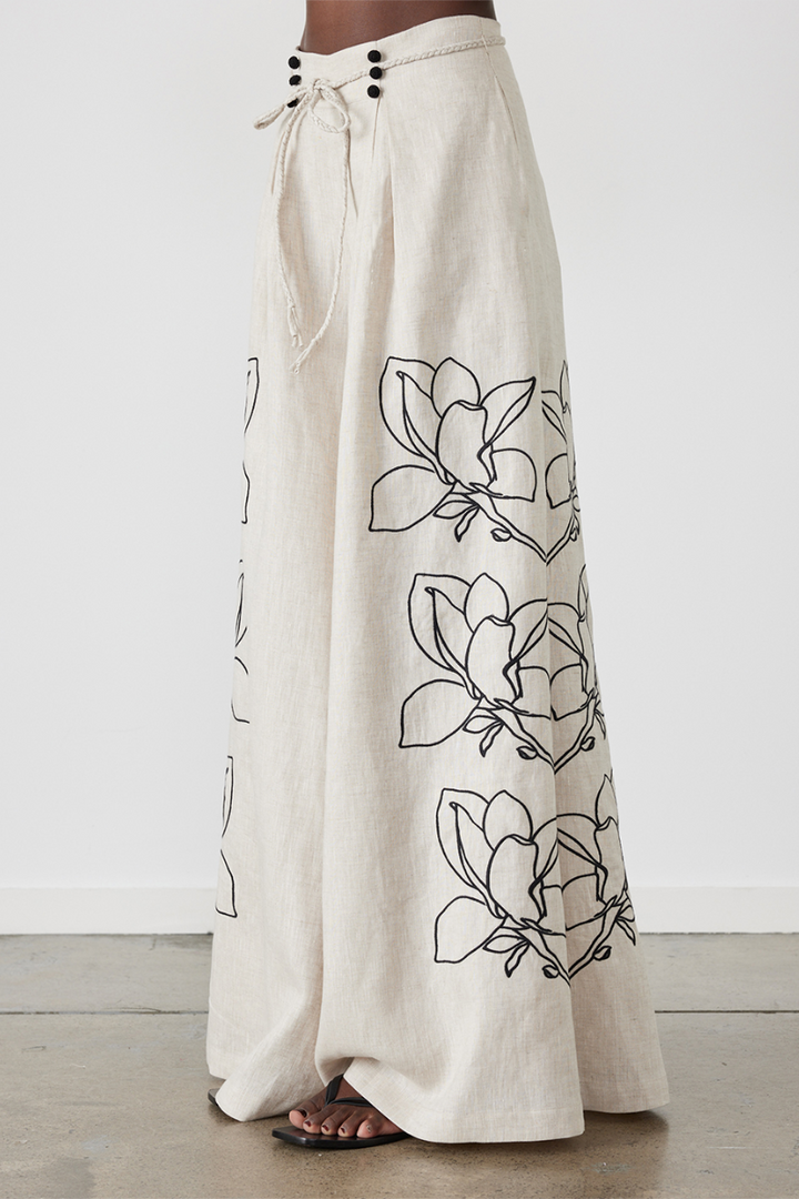 Bangs Balloon Sleeve Floral Pants Set