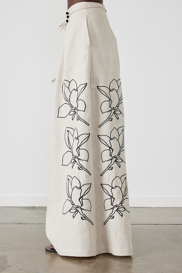 Bangs Balloon Sleeve Floral Pants Set