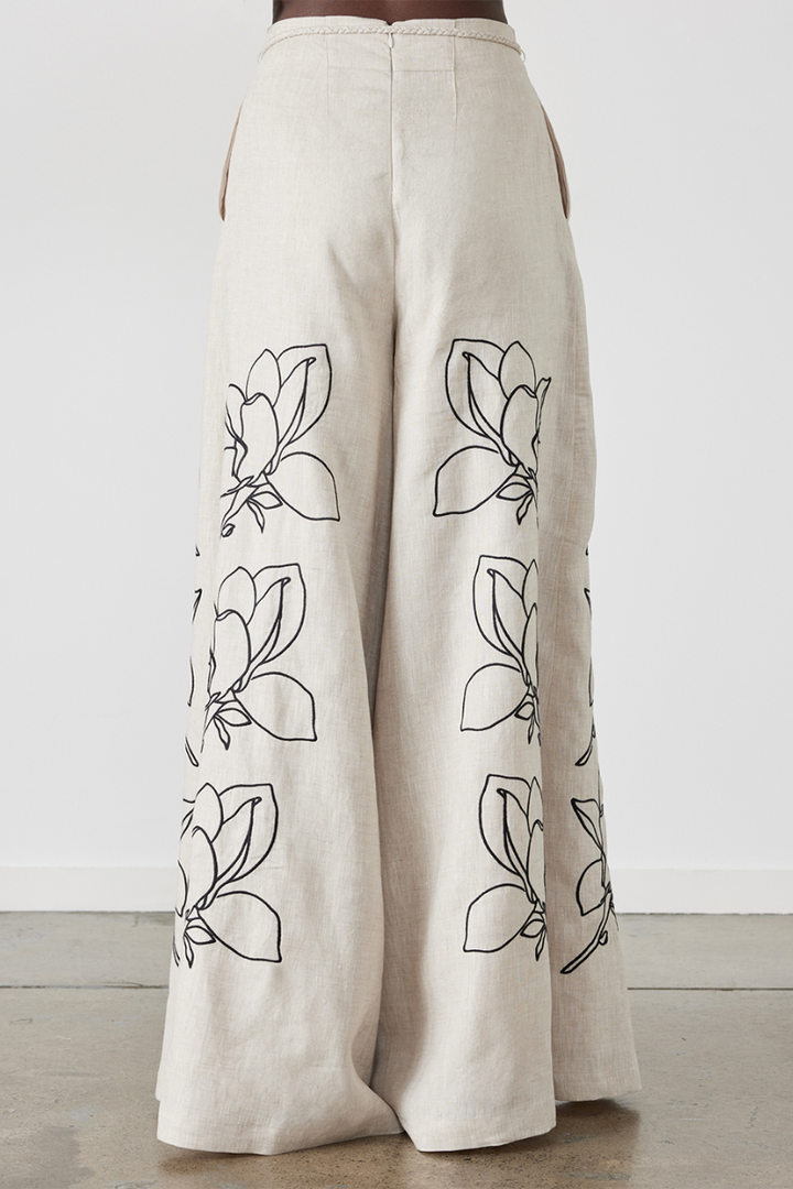 Bangs Balloon Sleeve Floral Pants Set