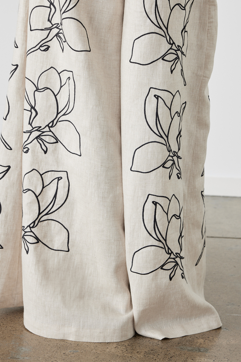 Bangs Balloon Sleeve Floral Pants Set