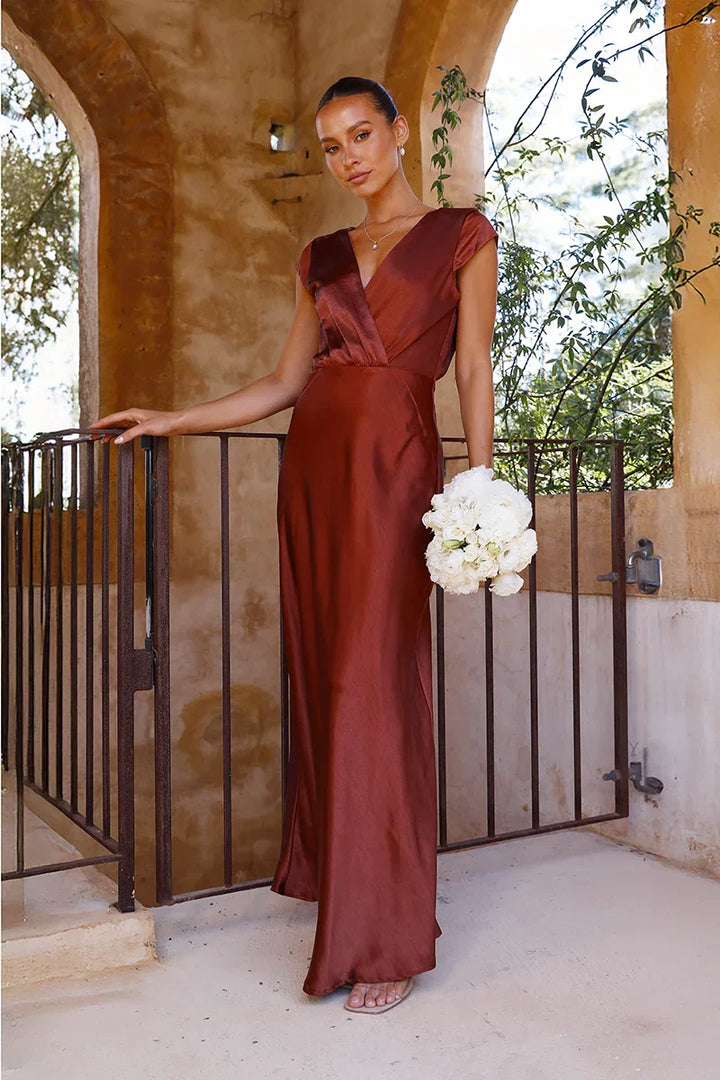 Hagar Maxi Dress - Rust
