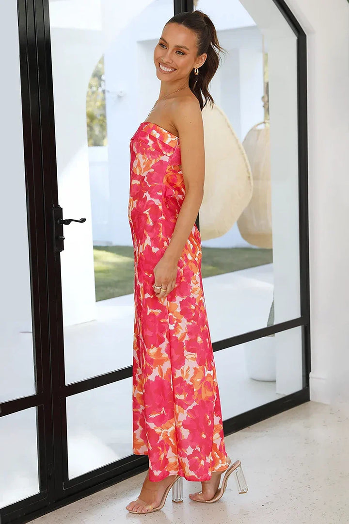 Fleur Maxi Dress - Pink/Red Floral