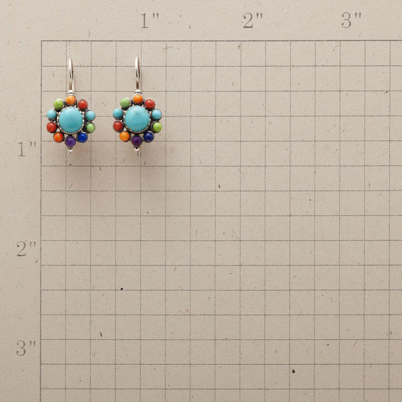 Vibrant Turquoise Circle Earrings