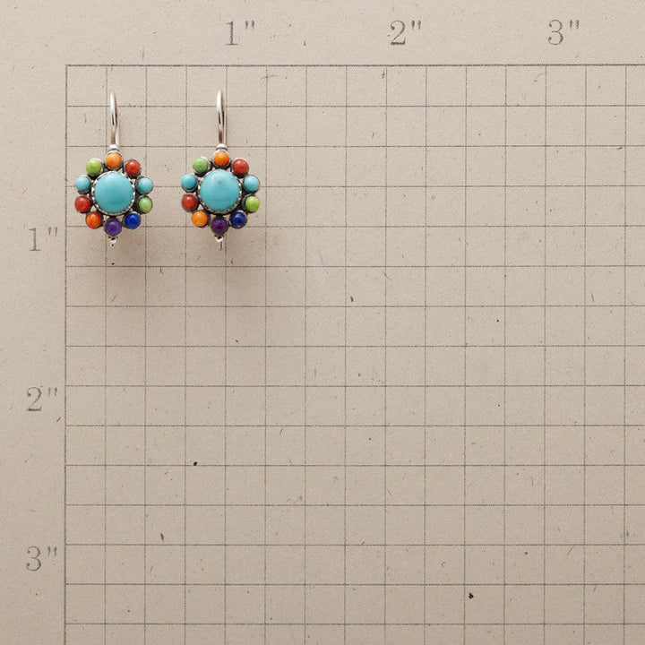 Vibrant Turquoise Circle Earrings