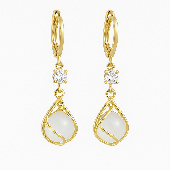 Retro Opal Drop Earrings