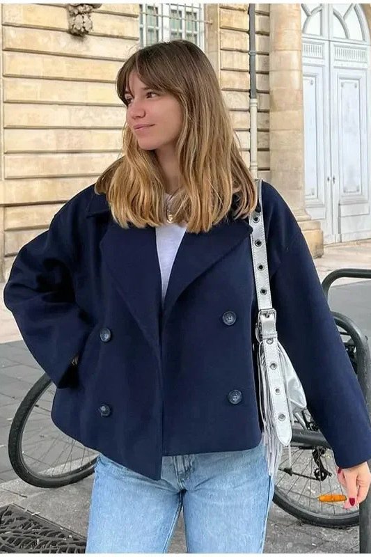 Donna Double Breasted Cropped Jacket