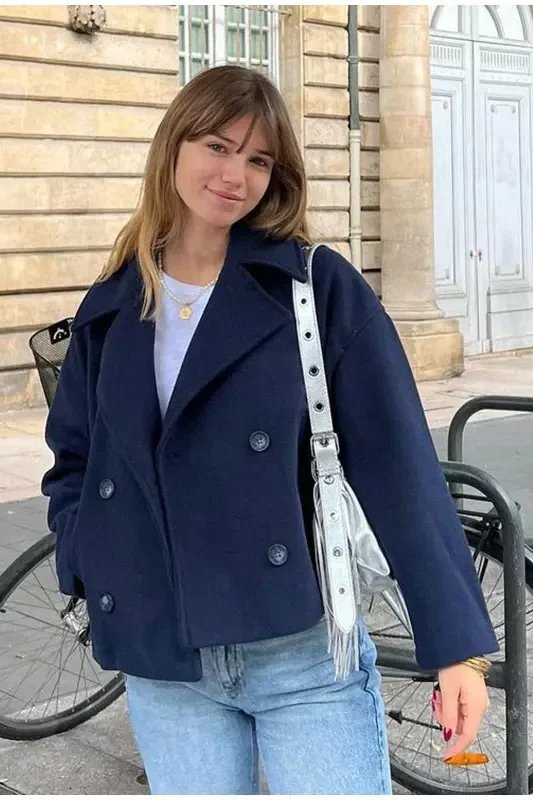 Donna Double Breasted Cropped Jacket
