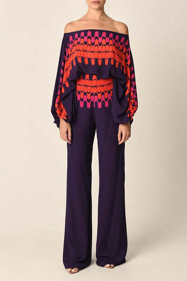 Issa Abstract Waves Two-Piece Set - Purple