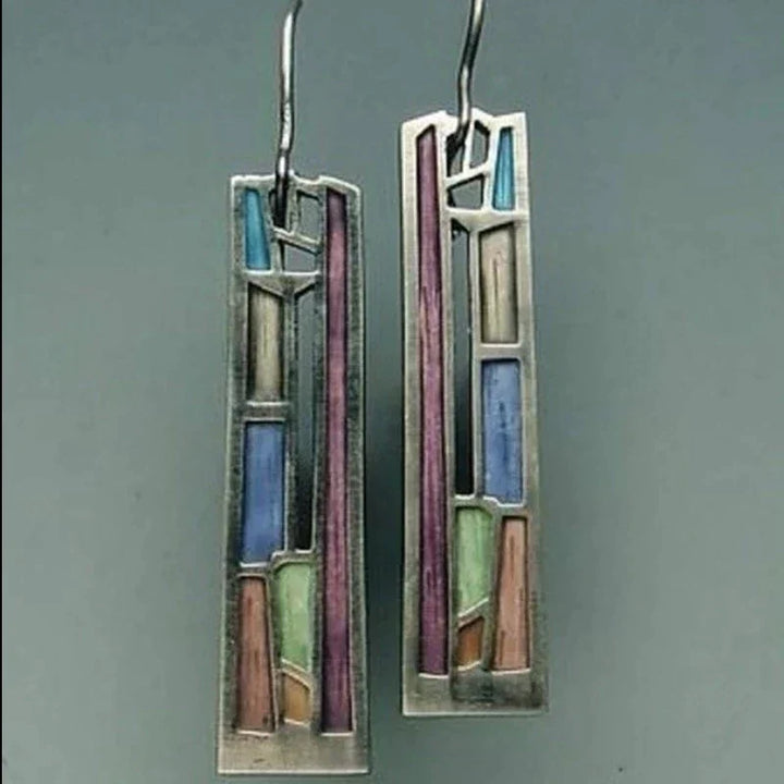 Retro Earrings in Vibrant Hues