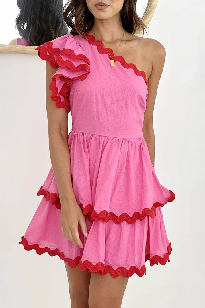 Clarita Mini Dress - Pink / Red