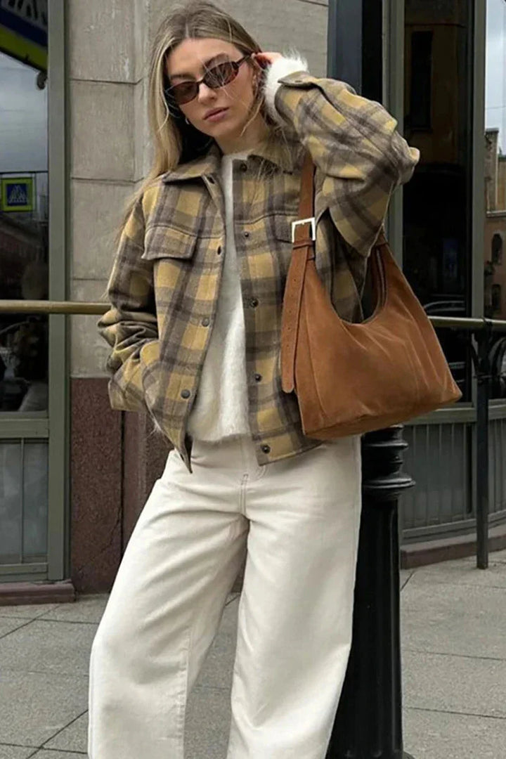 Anna - Classic Plaid Casual Lapel Jacket