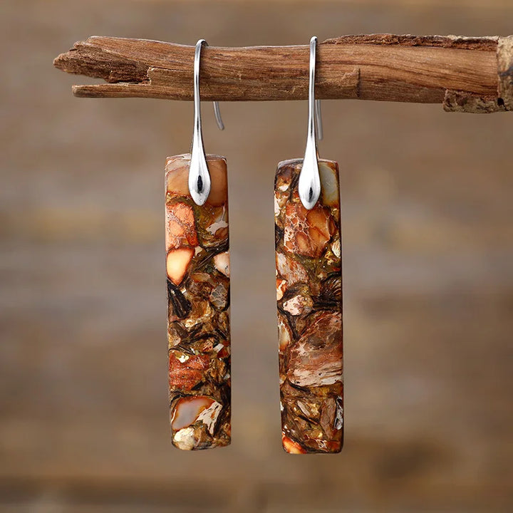 Bohemian natural stone earrings