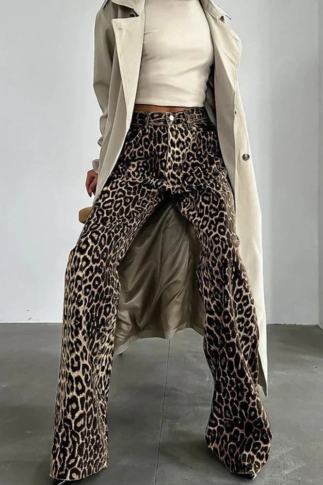 Bella Leopard Print Casual Pants