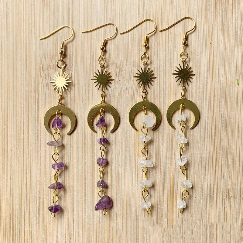 Bohemian  Sun Moon Earrings