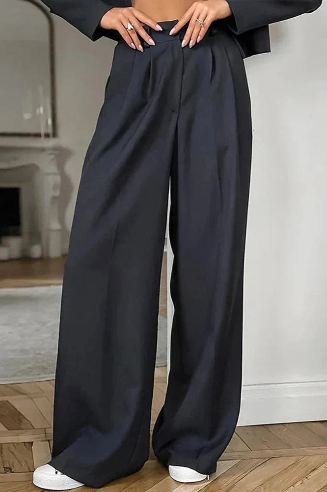 Emer Winter  Solid Office Pants Set