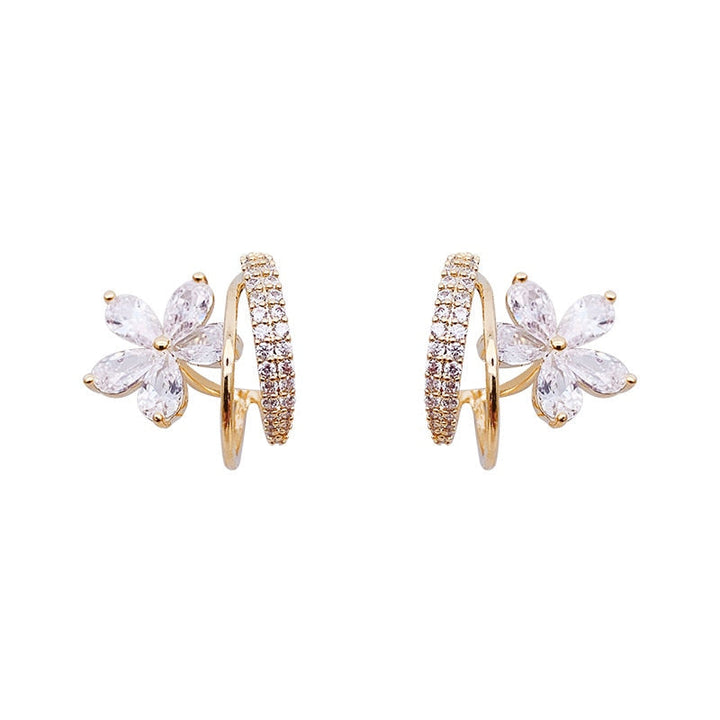 Blossom - Gold Floral Earrings