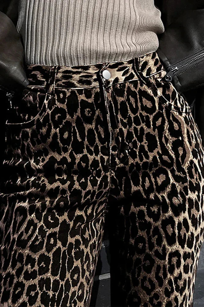 Bella Leopard Print Casual Pants