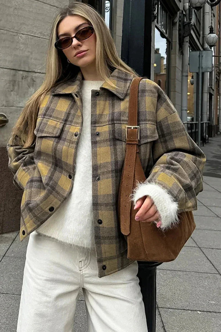 Anna - Classic Plaid Casual Lapel Jacket