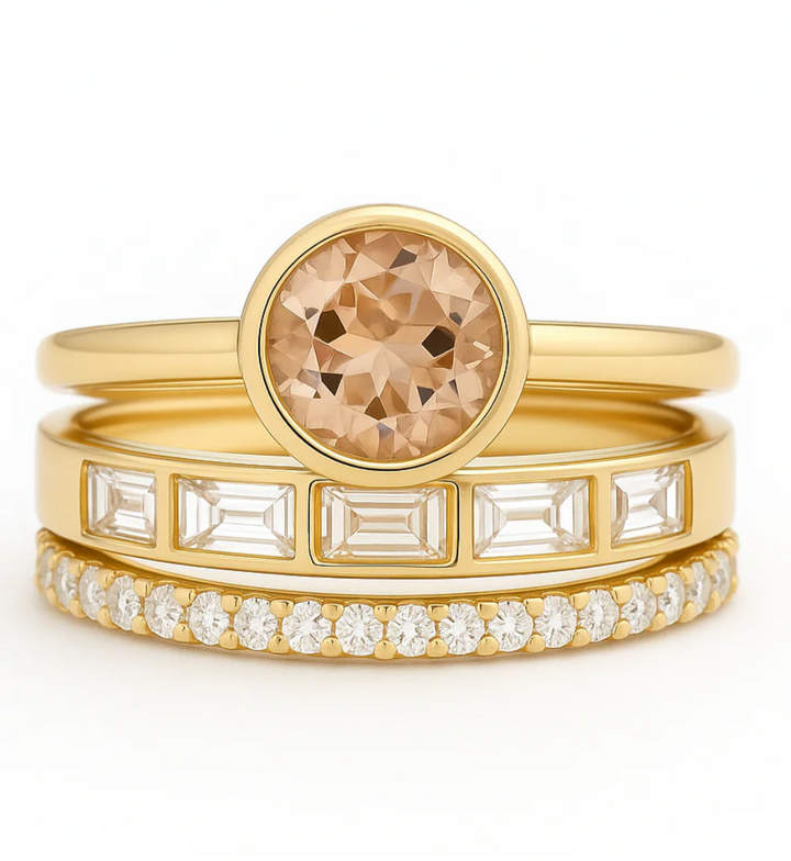 Elegant Crystal Gold Ring