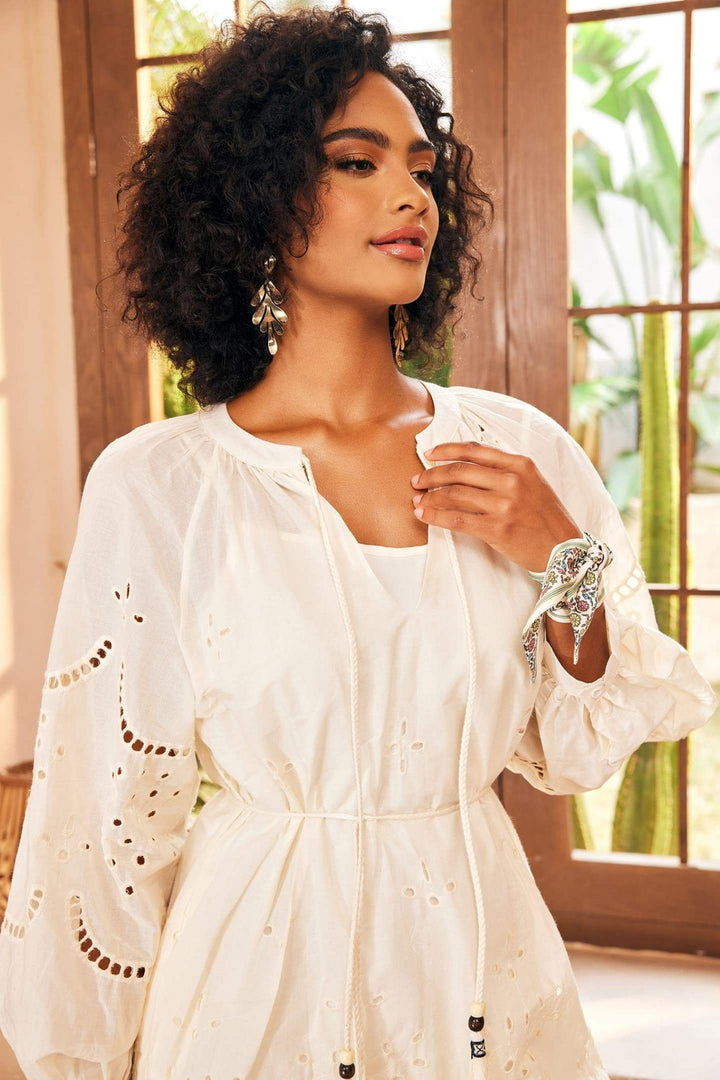 Belinda Embroidered Hollow Midi Dress