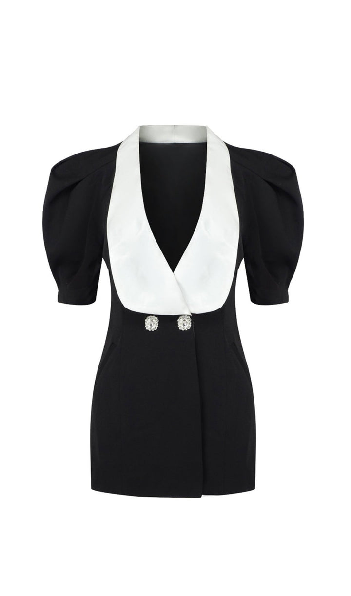 Leslie V-neck Backless Bowtie Mini Dress