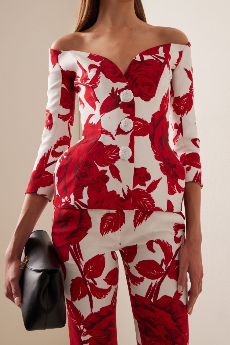 Arci Floral Printed Off-shoulder Set