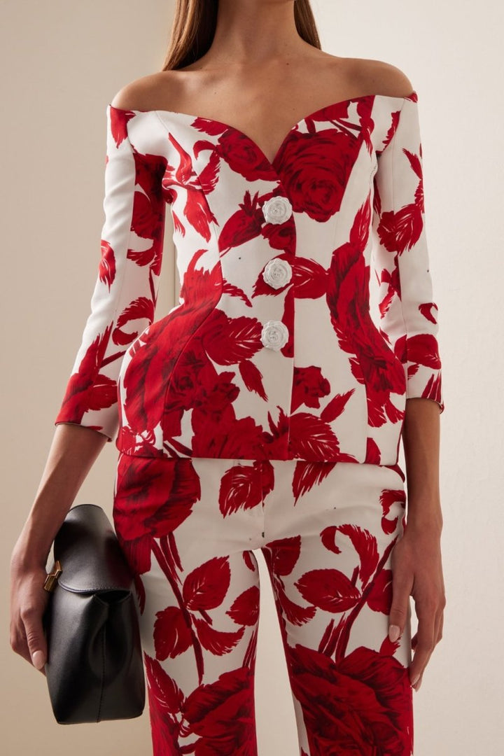 Arci Floral Printed Off-shoulder Set