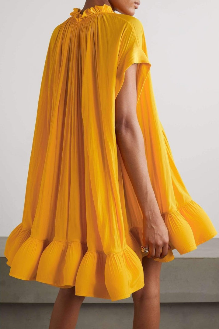 Dorothy Cape-effect Ruffle Mini Dress