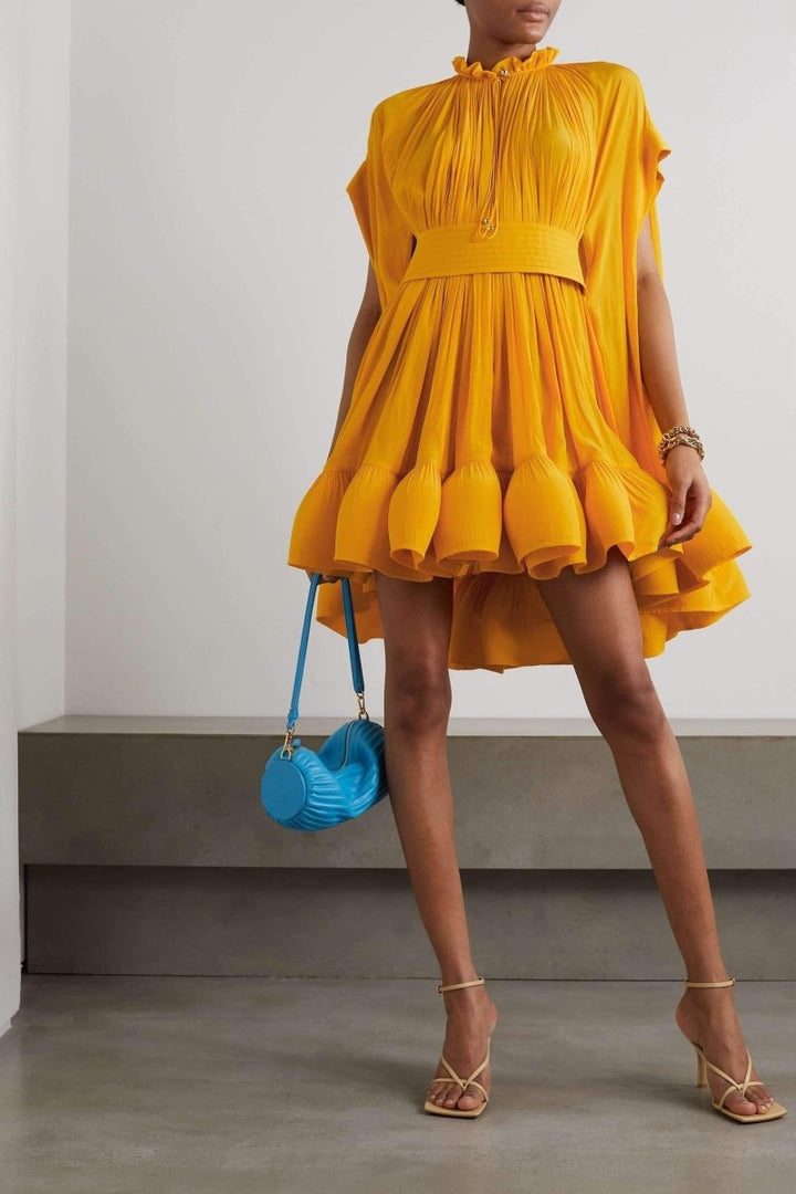 Dorothy Cape-effect Ruffle Mini Dress