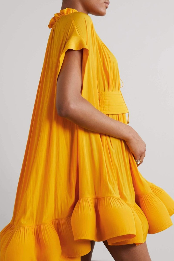 Dorothy Cape-effect Ruffle Mini Dress