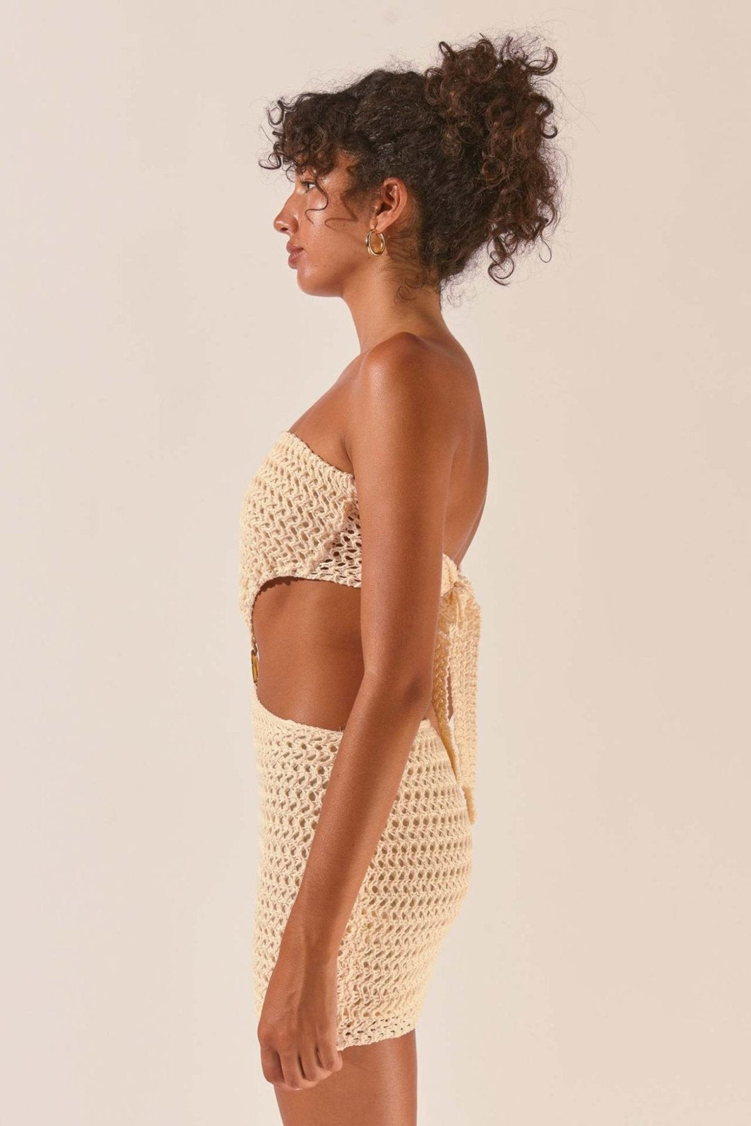 Hana Strapless Cut-out Crochet Mini Dress