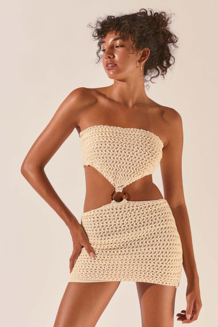 Hana Strapless Cut-out Crochet Mini Dress