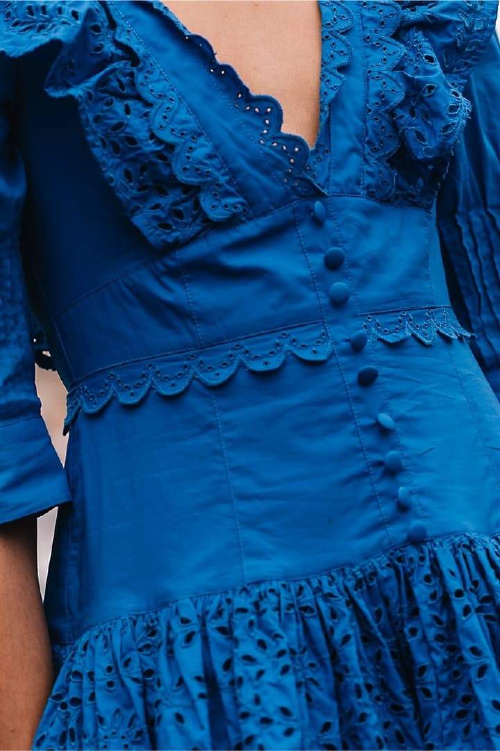 Ethel Embroidered Ruffled Mini Dress