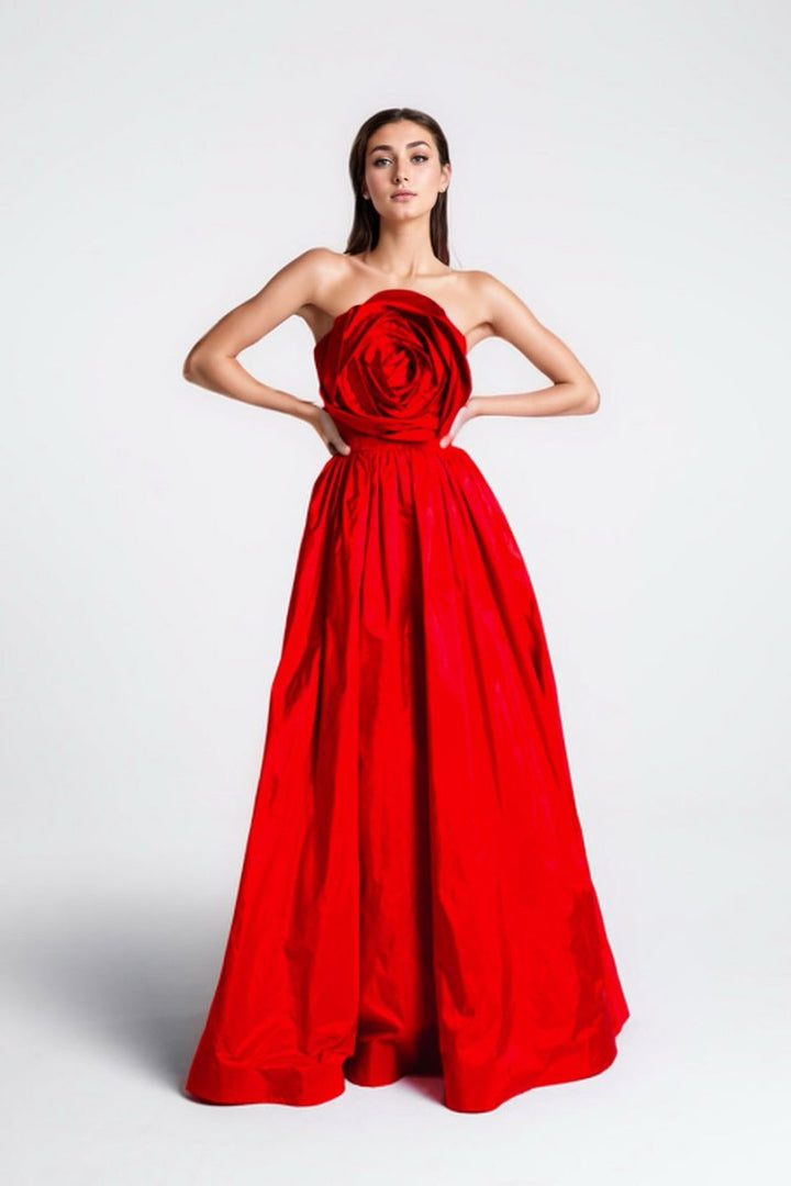 Freda Flower Strapless Maxi Dress