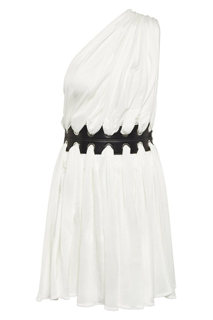 Gail Belted One Shoulder Mini Dress