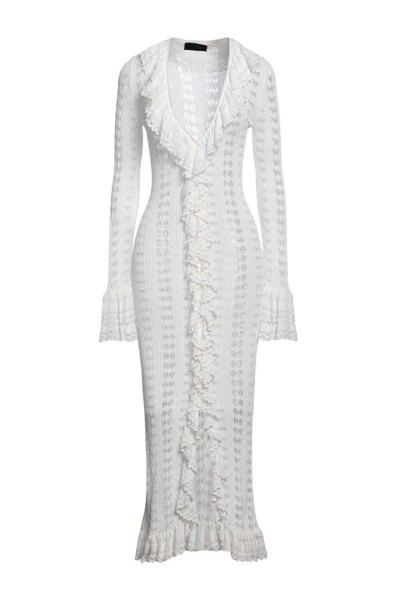 Etta Ruffled Crochet Midi Dress