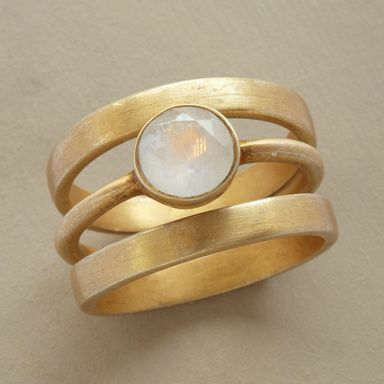 Timeless Gold & Moonstone Inlay Ring