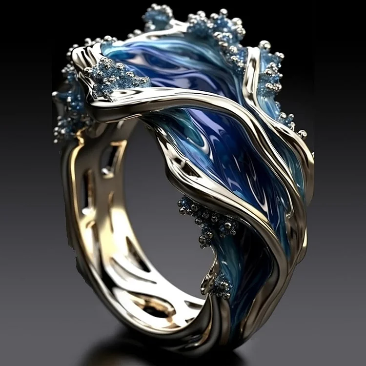O&O - Retro Golden Wave Ring
