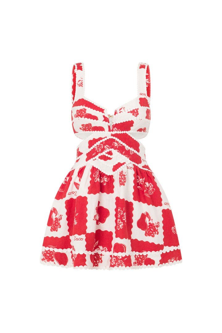 Chinkee Printed Cut-out Mini Dress