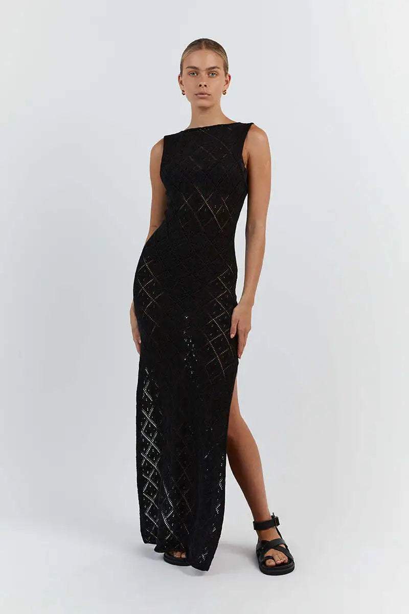 Fhei Knit Slit Maxi Dress