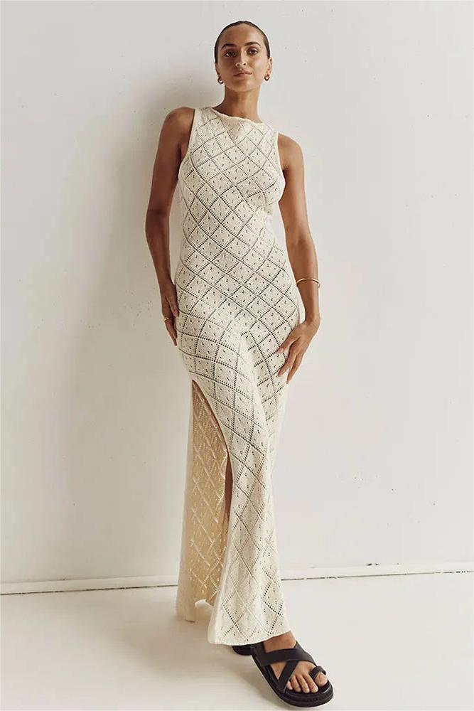Fhei Knit Slit Maxi Dress