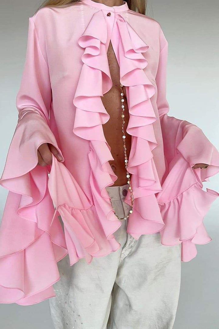 Harlyn Semi-sheer Ruffle Blouse
