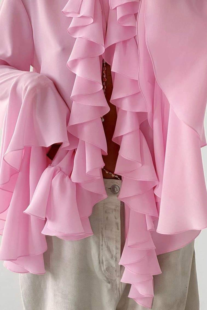 Harlyn Semi-sheer Ruffle Blouse
