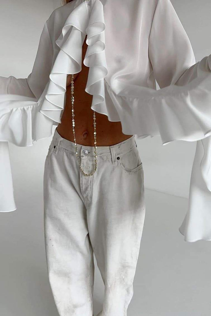 Harlyn Semi-sheer Ruffle Blouse